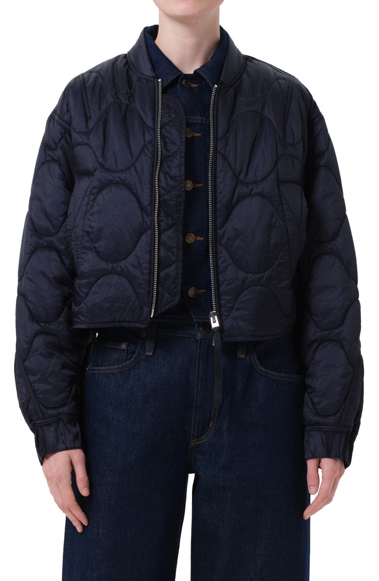 AGOLDE Iona Quilted Nylon Jacket, Main, color, Ink Navy Nylon