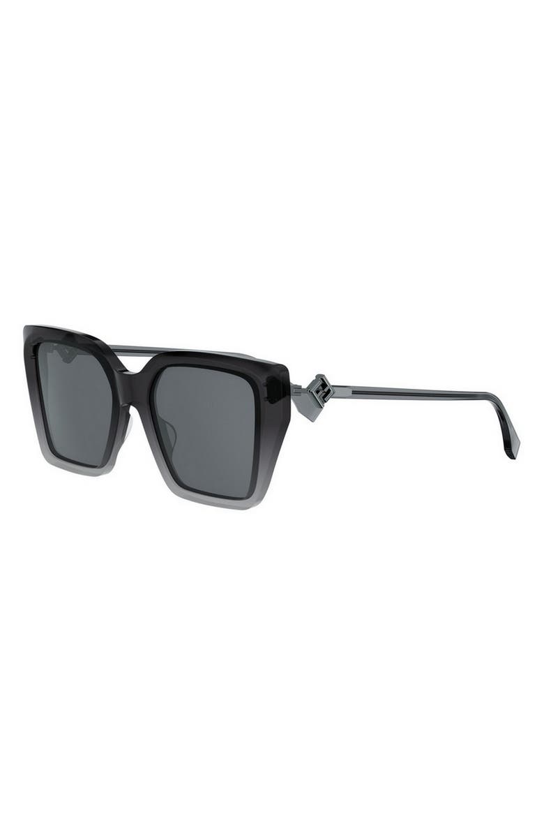Fendi FF Diamonds 54mm Gradient Square Sunglasses, Alternate, color, Grey/ Other / Smoke
