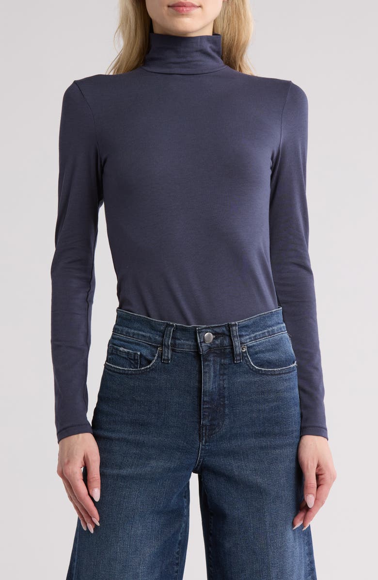 rag & bone Lucy Long Sleeve Turtleneck Top, Main, color, Navy