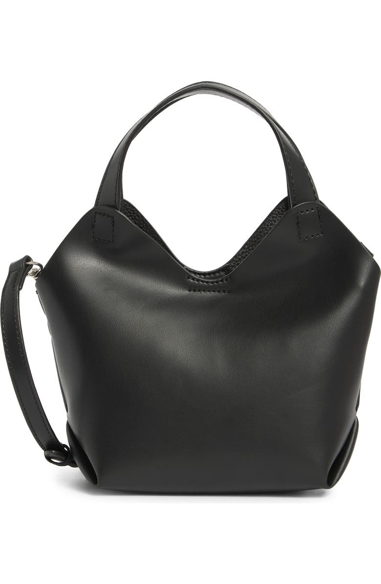Madden Girl Faux Leather Mini Shopper Tote, Main, color, Black