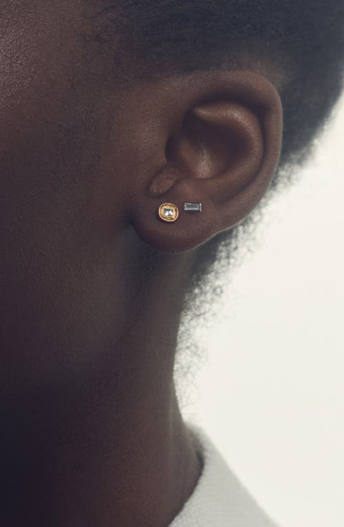 Reiss Mimi Micro Set Of 2 Stud Earrings In Silver Tn/gold Tn/crystal