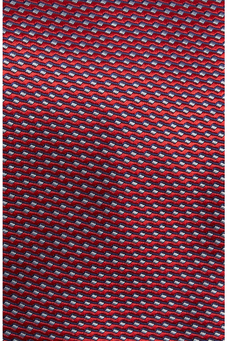 Geometric Silk Tie, Alternate, color, MEDIUM RED
