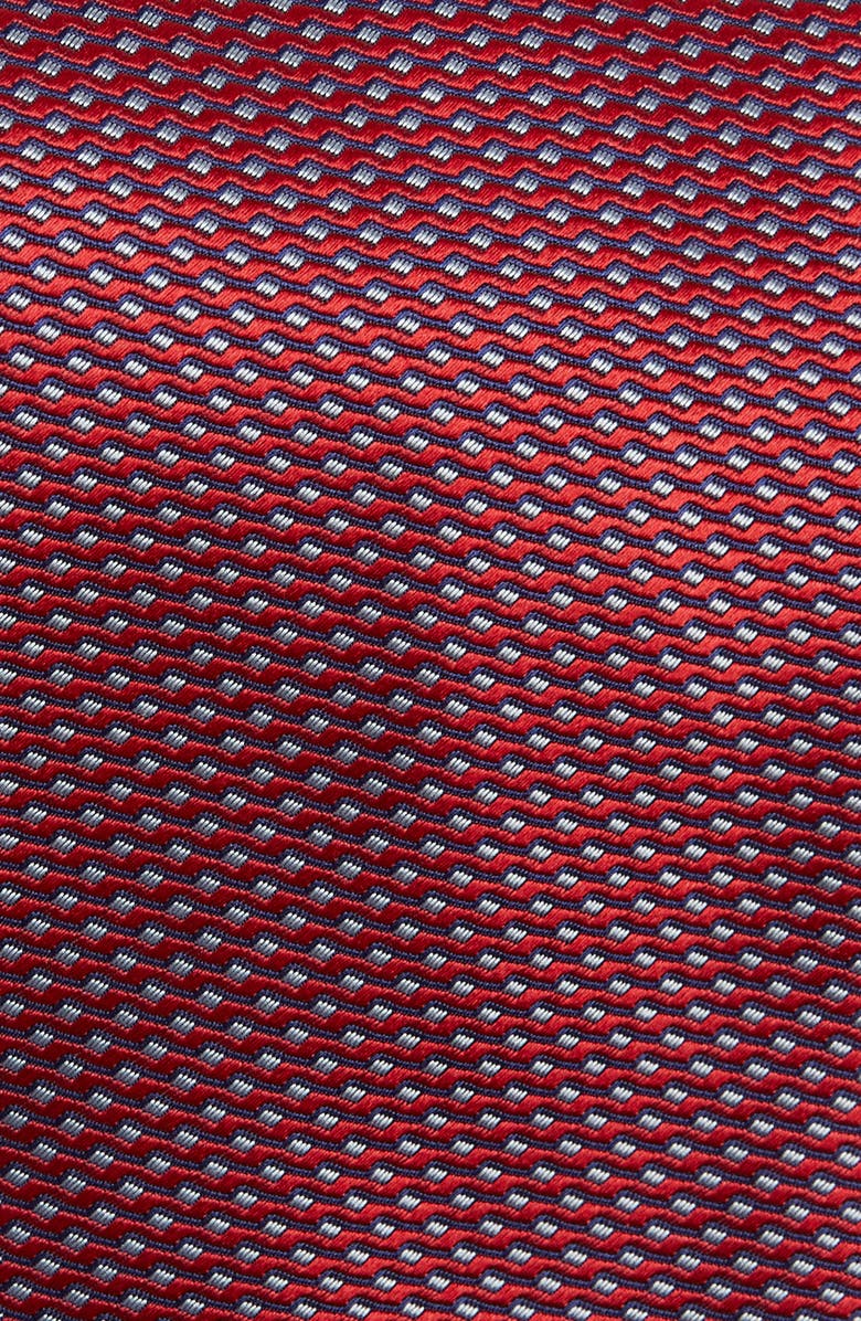 Eton Geometric Silk Tie, Alternate, color, Medium Red