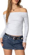 EDIKTED Claudie Foldover Off the Shoulder Top