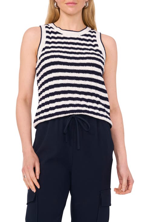 Pointelle Stripe Sweater Tank