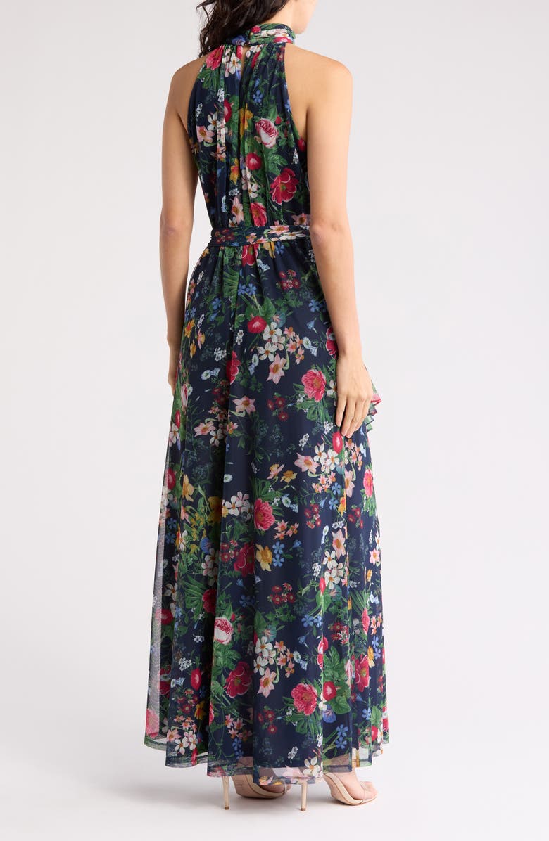 Anne Klein Sleeveless Asymmetric Ruffle Maxi Dress, Alternate, color, 