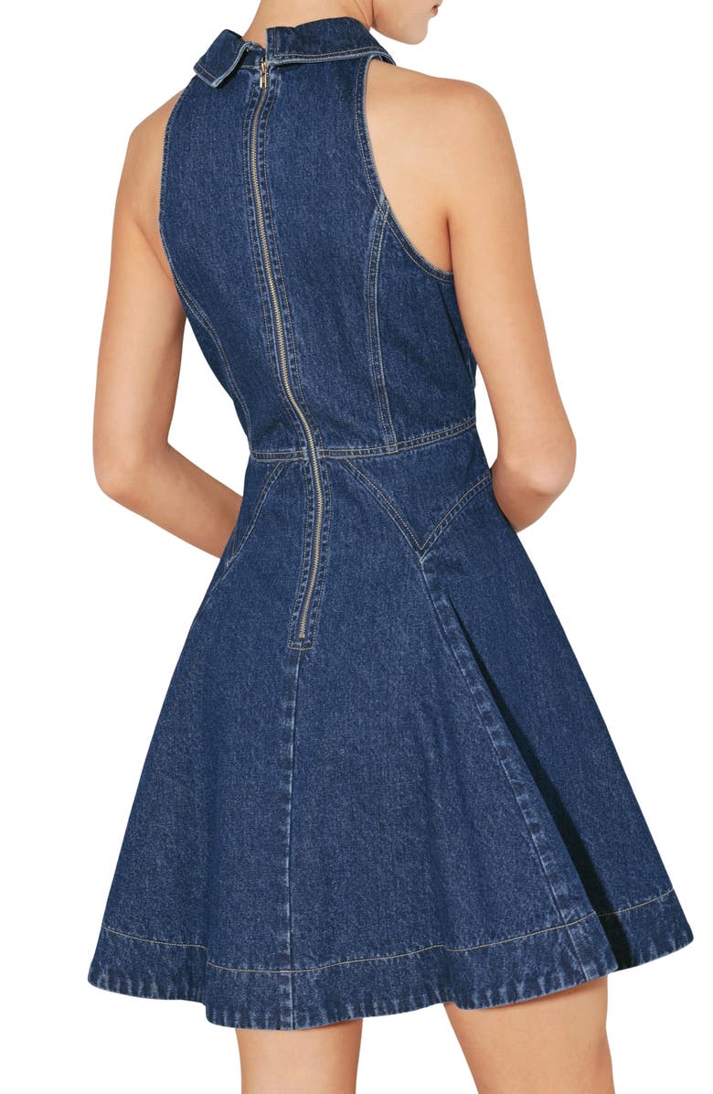FREEMARKET Denim Halter Minidress, Alternate, color, Indigo Denim