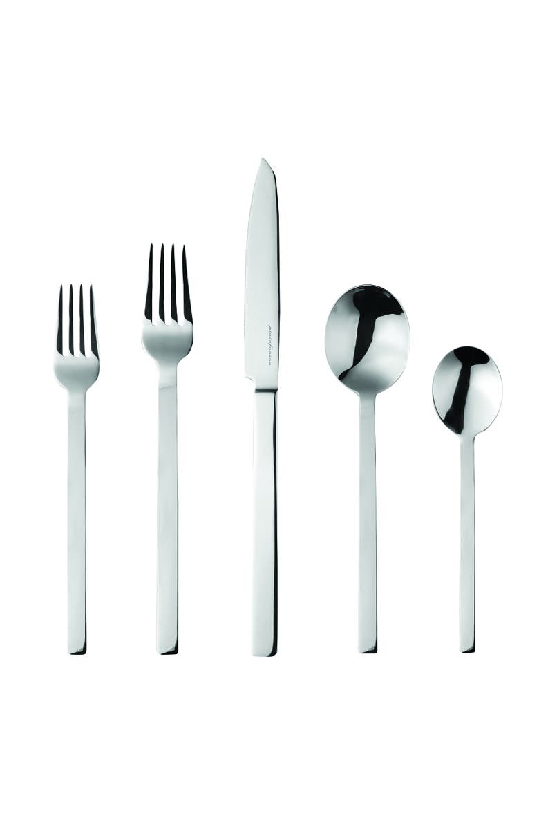 Mepra Stile By Pininfarina Flatware Set with Steak Knife - 5 Pieces, Main, color, Silver
