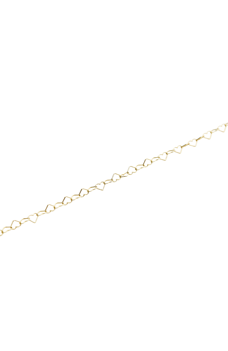 Spero London Love Heart Sterling Silver Chain Bracelet, Main, color, Gold