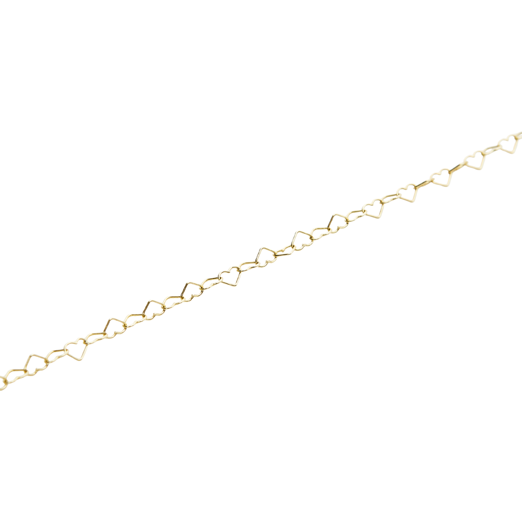 Spero London Love Heart Sterling Silver Chain Bracelet In Gold