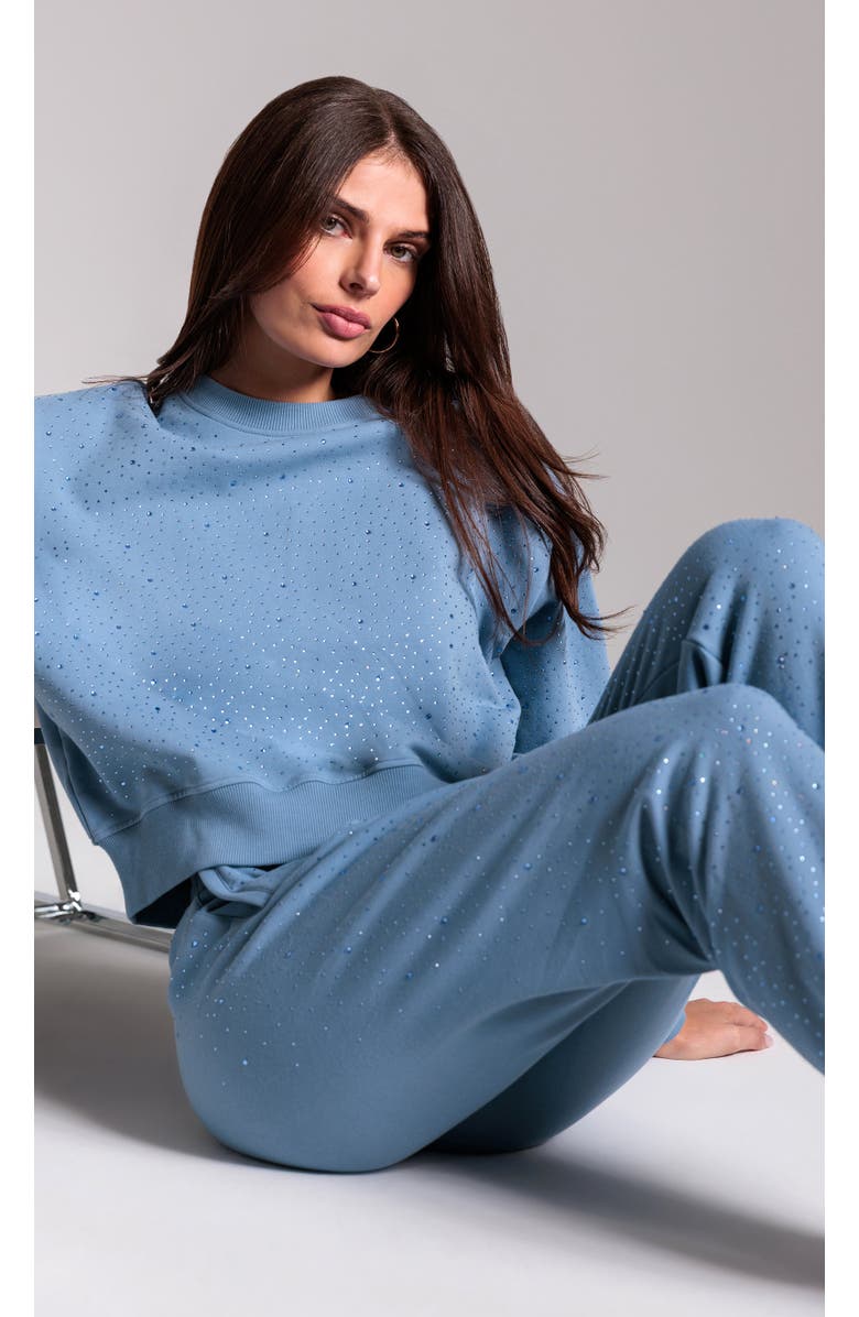 Generation Love Ruel Compact Crystal Sweatpants, Alternate, color, Blue