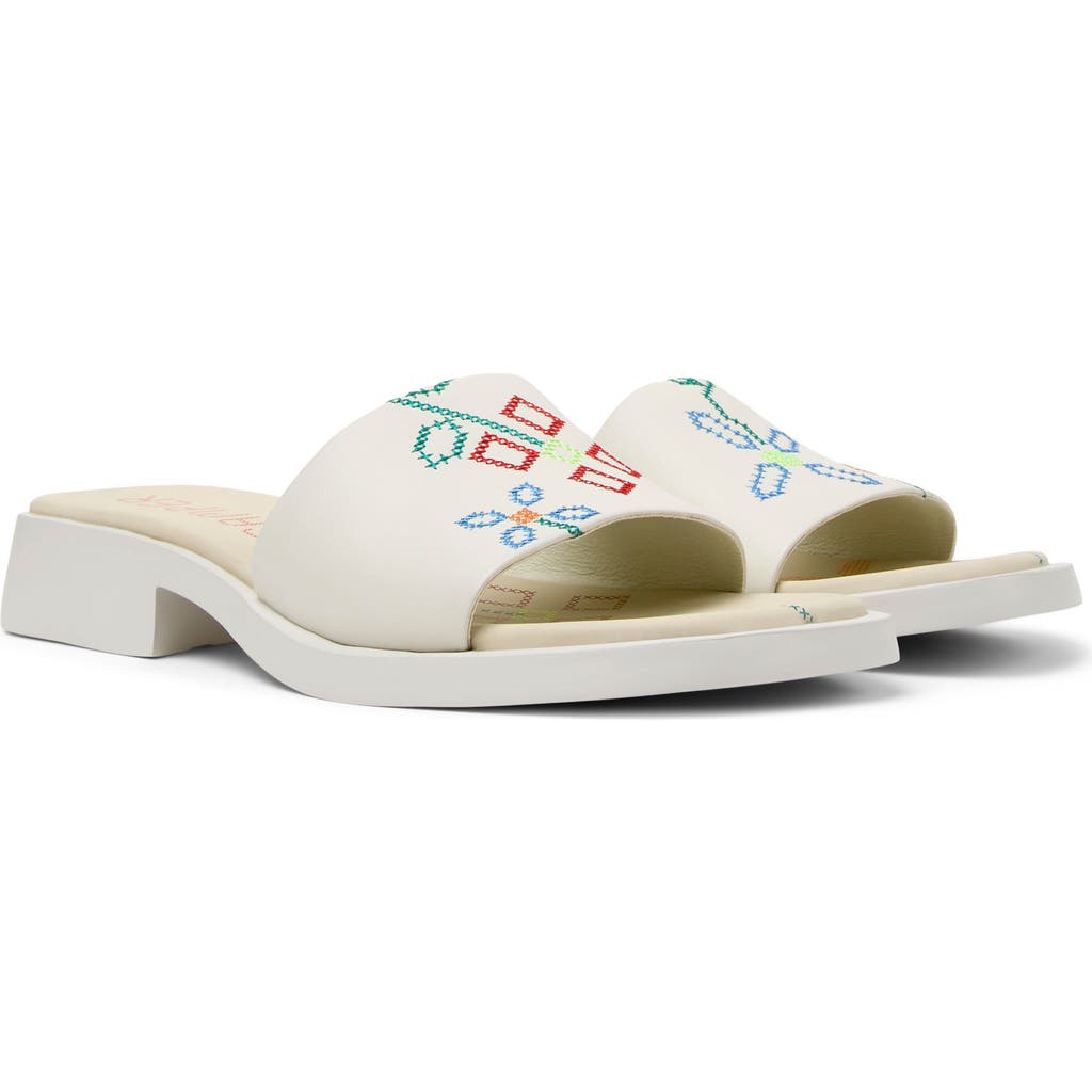 Camper Dana Slide Sandal In White Natural
