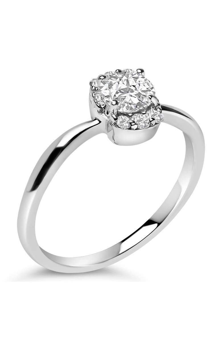 Haus of Brilliance Sterling Silver Lab Grown 1/2 Cttw Diamond Floral Cluster Engagement Ring, Alternate, color, Silver