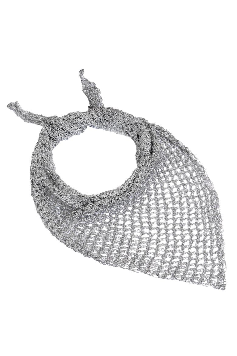Mettalic Silver scarf, Main, color, Silver