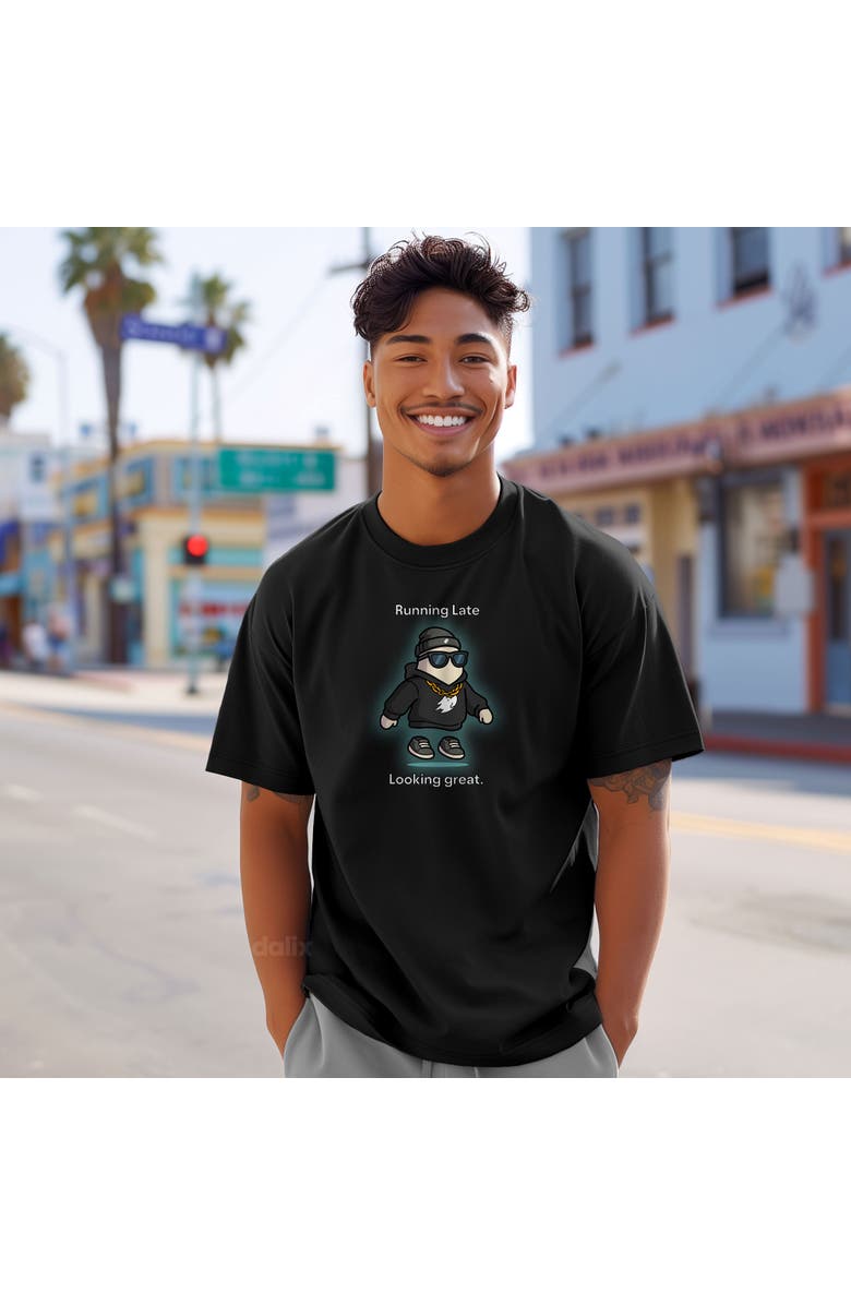 Dalix Mens Running Late Tee, Alternate, color, Black