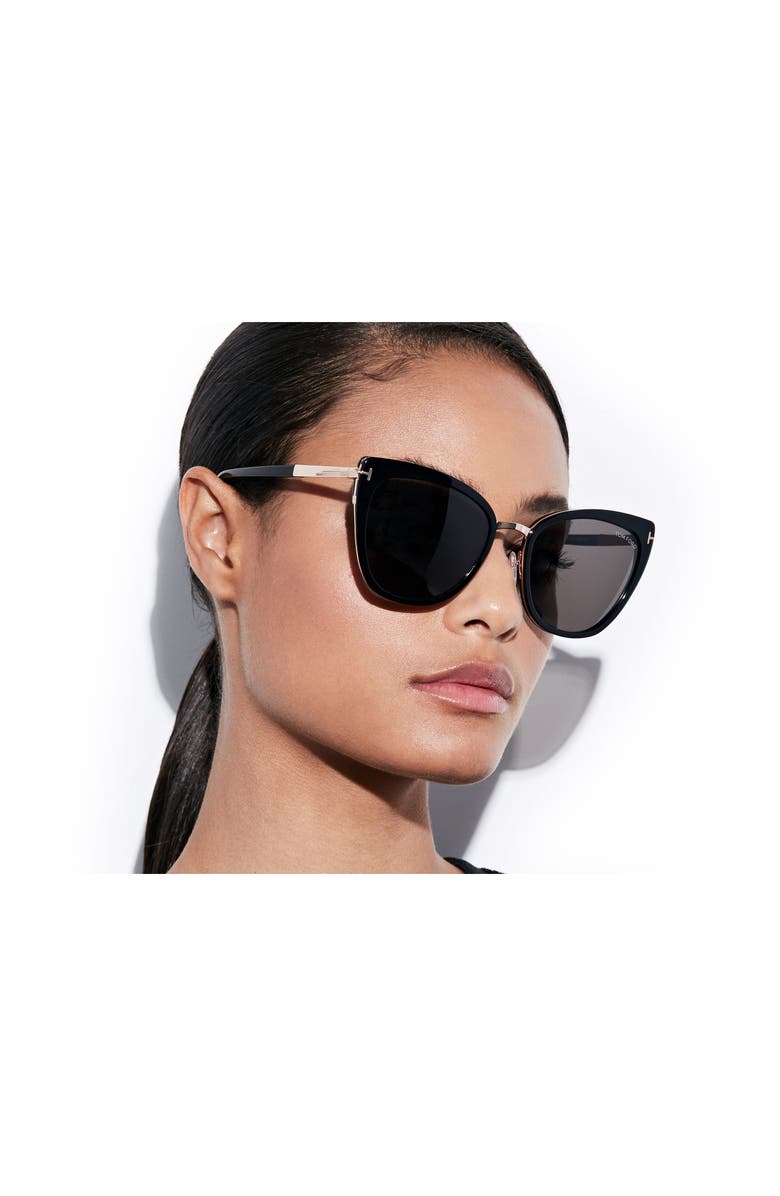 TOM FORD Simona 56mm Cat Eye Sunglasses, Alternate, color, 