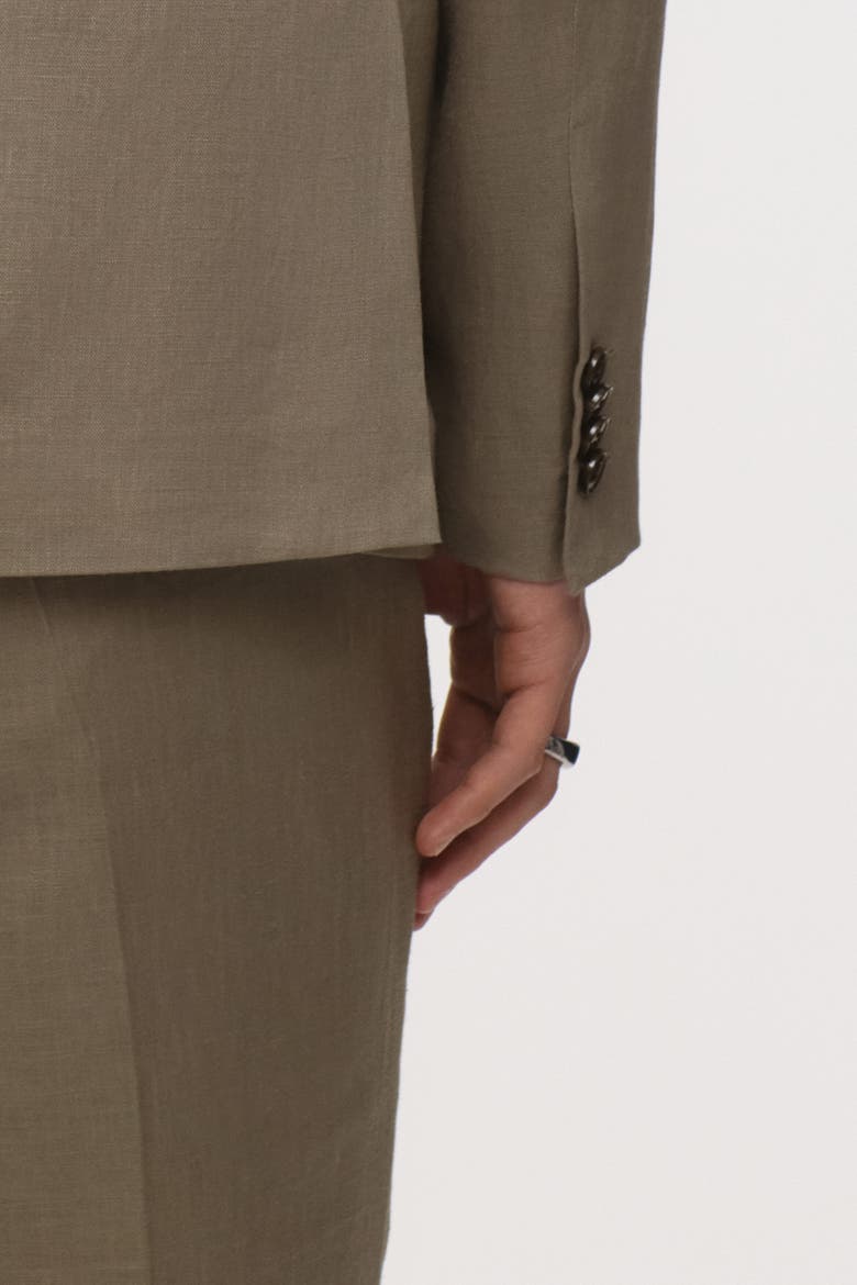 Slim Fit Linen Jacket, Alternate, color, Khaki green