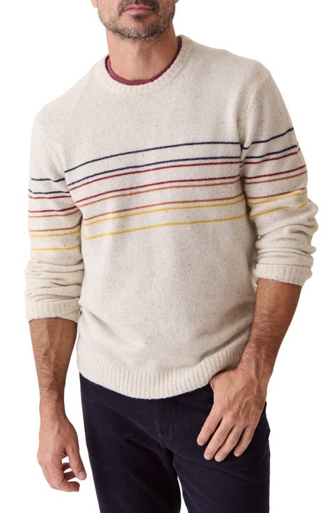 Merino Wool Striped Crewneck Sweater