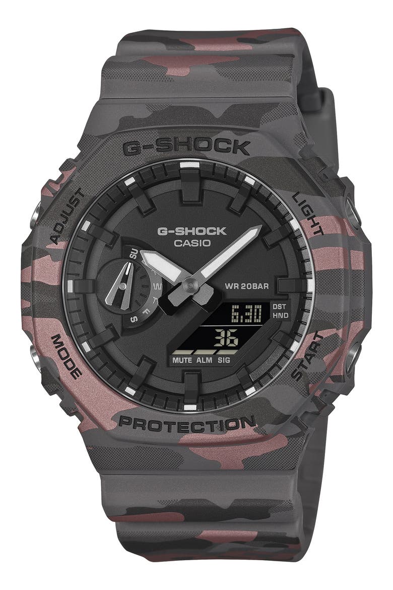 5600 Series Ana-Digi Resin Strap Watch, 48.5mm x 45.4mm, Main, color, GREY