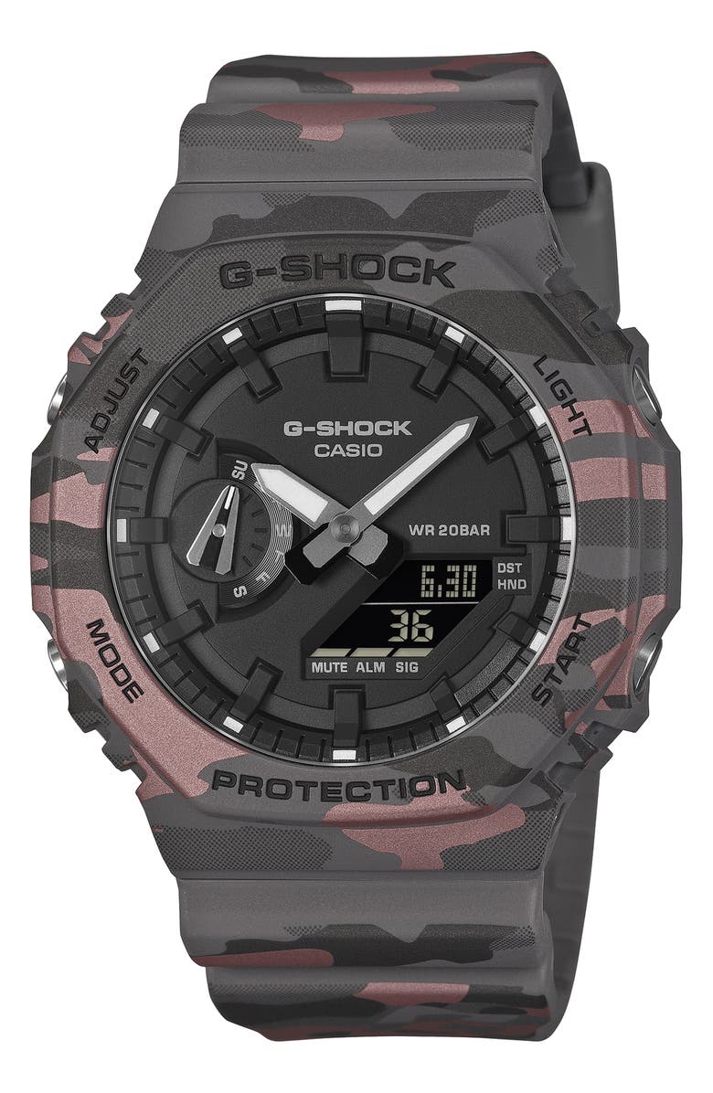 G-SHOCK 5600 Series Ana-Digi Resin Strap Watch, 48.5mm x 45.4mm, Main, color, 