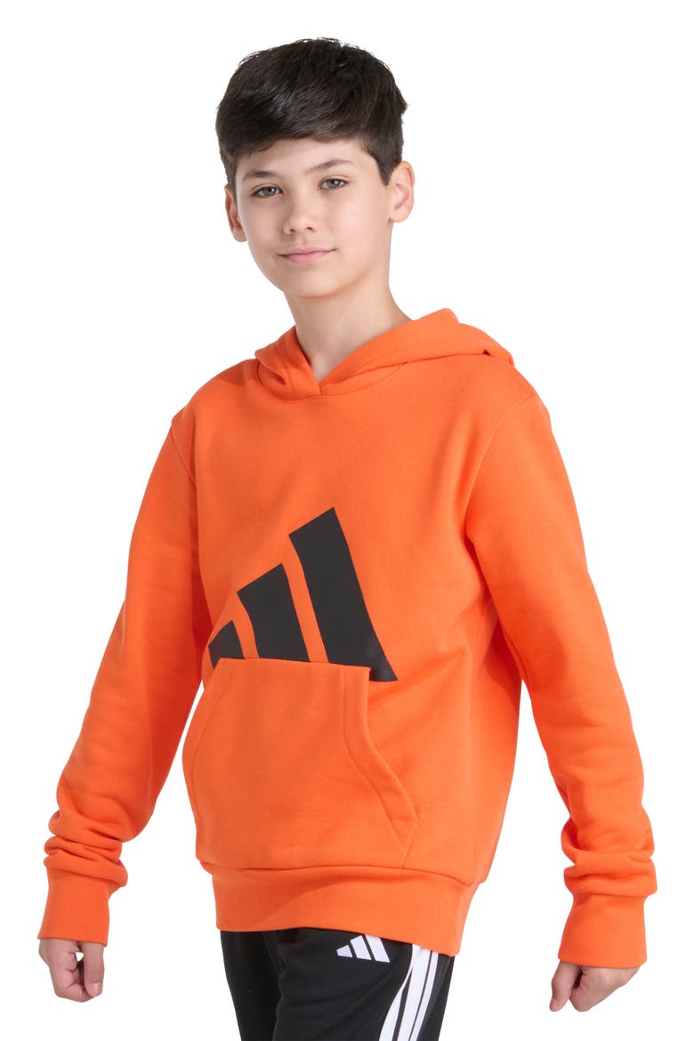 Kids' Big Logo Fleece Hoodie, Alternate, color, DARK ORANGE
