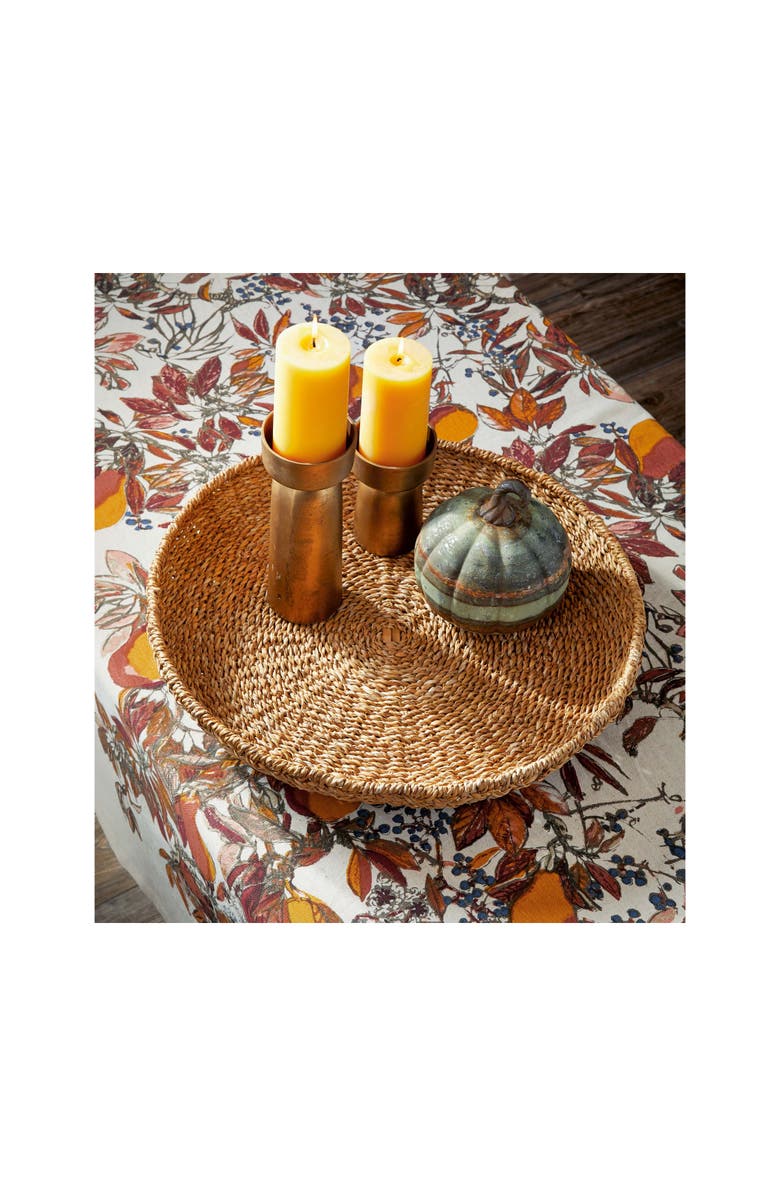 tag Natural Seagrass Round Serving Tray Perfect for Everyday Use, Alternate, color, Beige