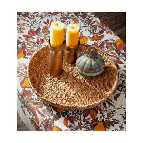 Tag Natural Seagrass Round Serving Tray Perfect For Everyday Use In Neutral