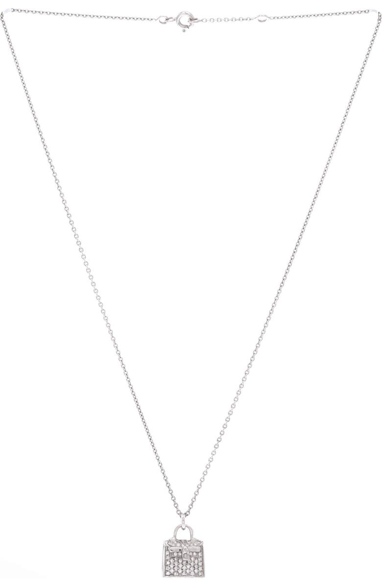 Pre-Owned Hermes Kelly Amulette Pendant Necklace 18K White Gold and Diamonds, Alternate, color, White Gold