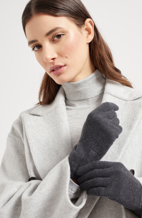 Brunello Cucinelli Knit Gloves In Lignite Grey
