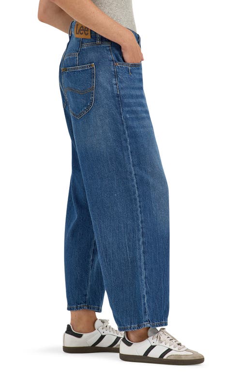 Lee Button Fly High Waist Loose Fit Ankle Jeans In Robust Blue