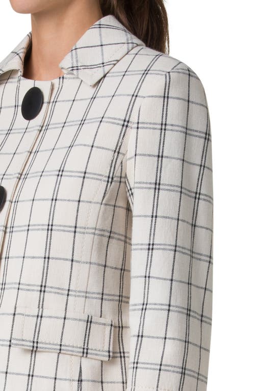 Akris Punto Plaid Crop Jacket In Cashew-black