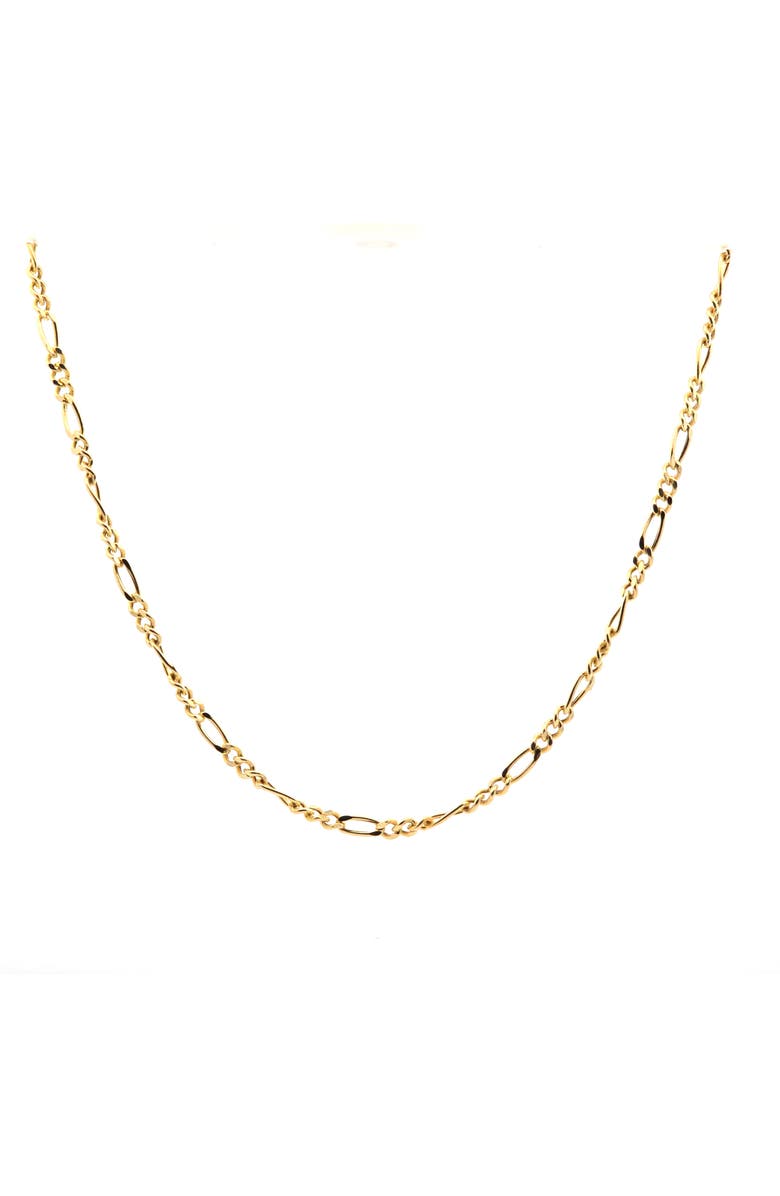 Ancona Jewelry 14K Figaro Rope Link 4mm 20in 8.7g Chain Necklace, Main, color, Yellow Gold
