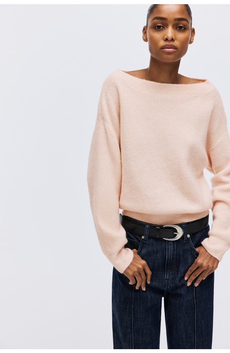 H&M Oversized Boat-neck Jumper, Alternate, color, Light Peach Pink