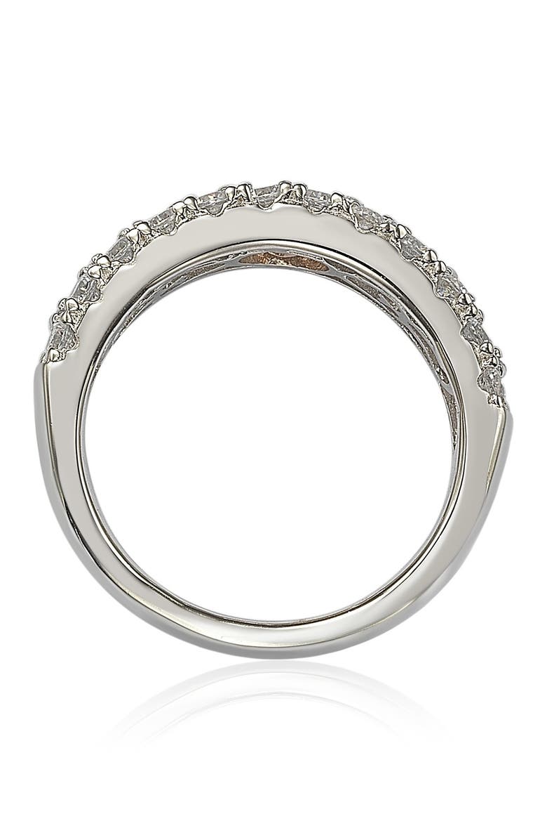 SUZY LEVIAN Sterling Silver 3-Row Pave CZ Band Ring, Alternate, color, White