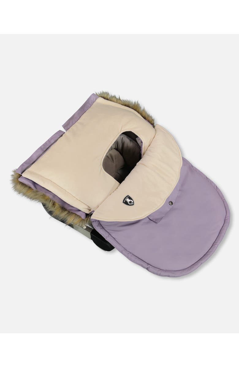 Deux par Deux Girl Bunting Bag Designed for Car Seat and Stroller, Alternate, color, Purple Gray