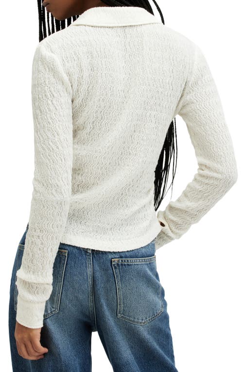 Allsaints Connie Slim Fit Open Neck Shirt In Chalk White