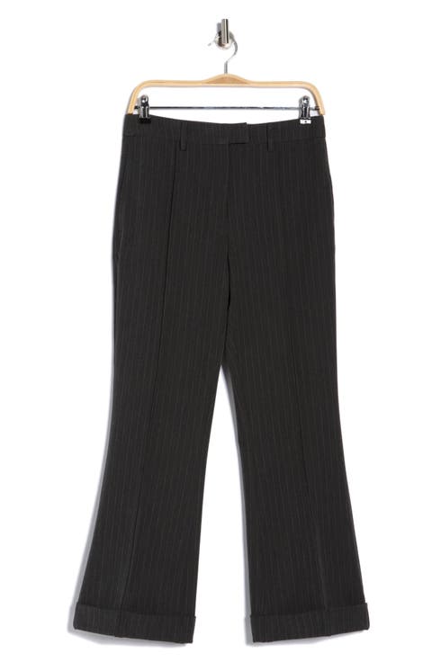 Birdie Pinstripe High Waist Cuffed Bootcut Pants