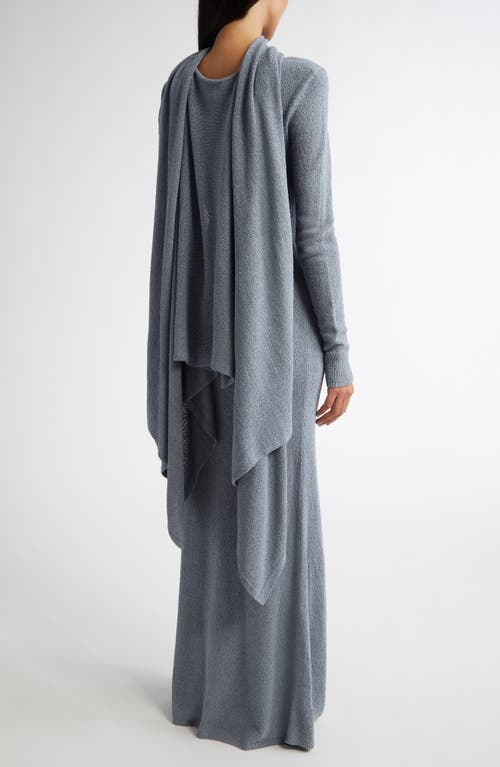 Totême Toteme Cape Overlay Long Sleeve Silk Knit Dress In Mistral