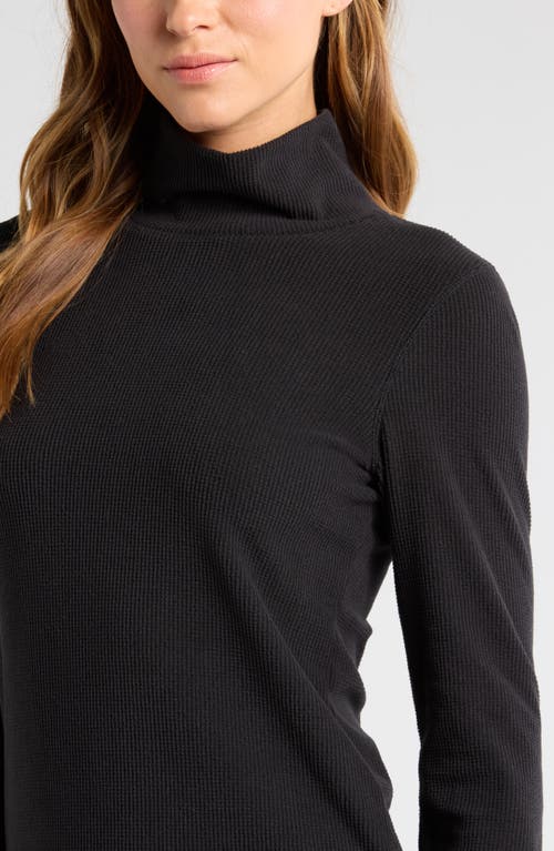 Zella Cozy Rib Mock Neck Top In Black