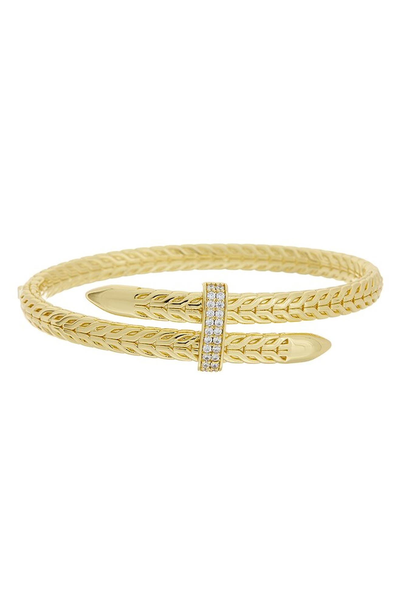 Cubic Zirconia Chevron Bypass Bangle