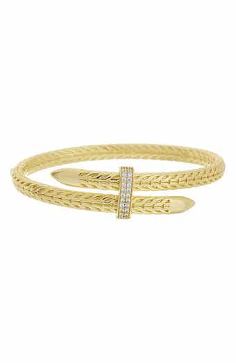 Cubic Zirconia Chevron Bypass Bangle