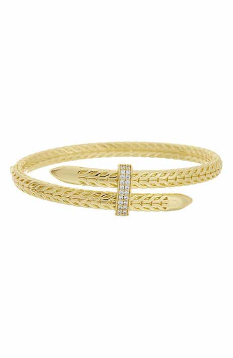 Cubic Zirconia Chevron Bypass Bangle