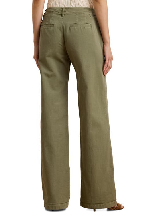 RALPH LAUREN LAUREN RALPH LAUREN WIDE LEG COTTON TWILL PANTS 