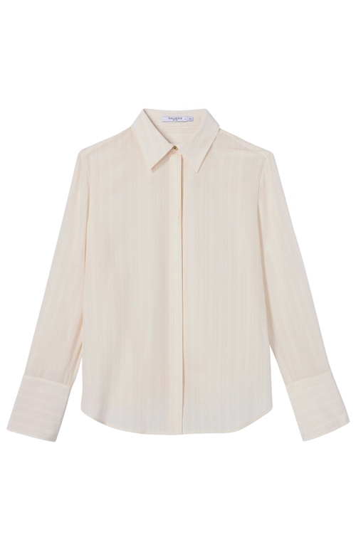 M.m.lafleur Mira Printed Washable Silk Anywhere Shirt In Neutral