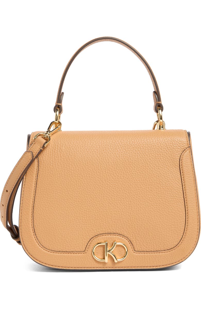 Kate Spade New York kyla pebbled leather top handle bag, Main, color, Classic Saddle.