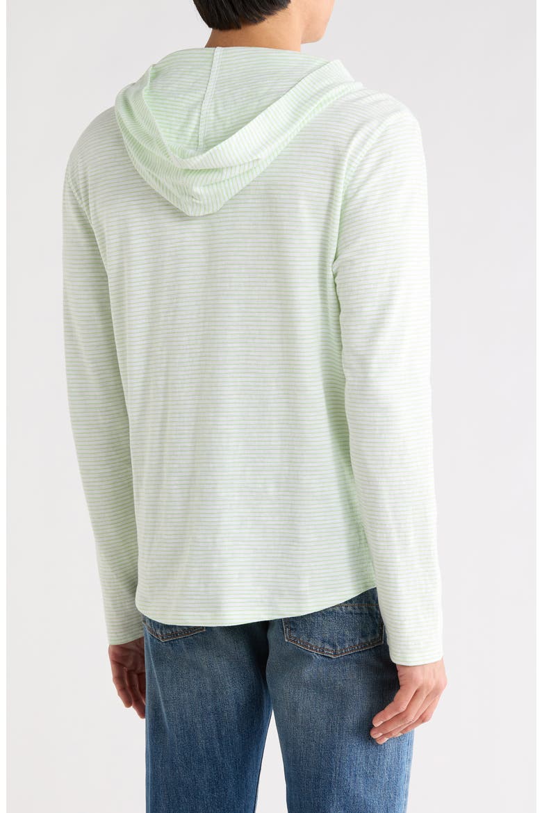 Stripe Slub Cotton Hoodie, Alternate, color, OPTIC WHITE/ JADE STONE