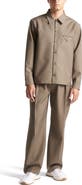 Manière De Voir Leo Hatched Tailored Long Sleeve Overshirt