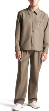 Manière De Voir Leo Hatched Tailored Long Sleeve Overshirt