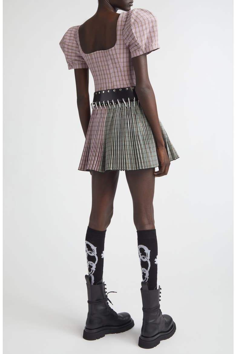 Carly Tartan Carabiner Minidress, Alternate, color, PINK AND GREEN