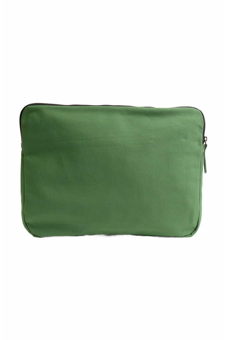 15.6-Inch Organic Cotton Laptop Sleeve, Alternate, color, Moss Green